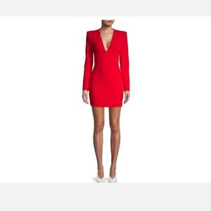 Sexy v neck red dress